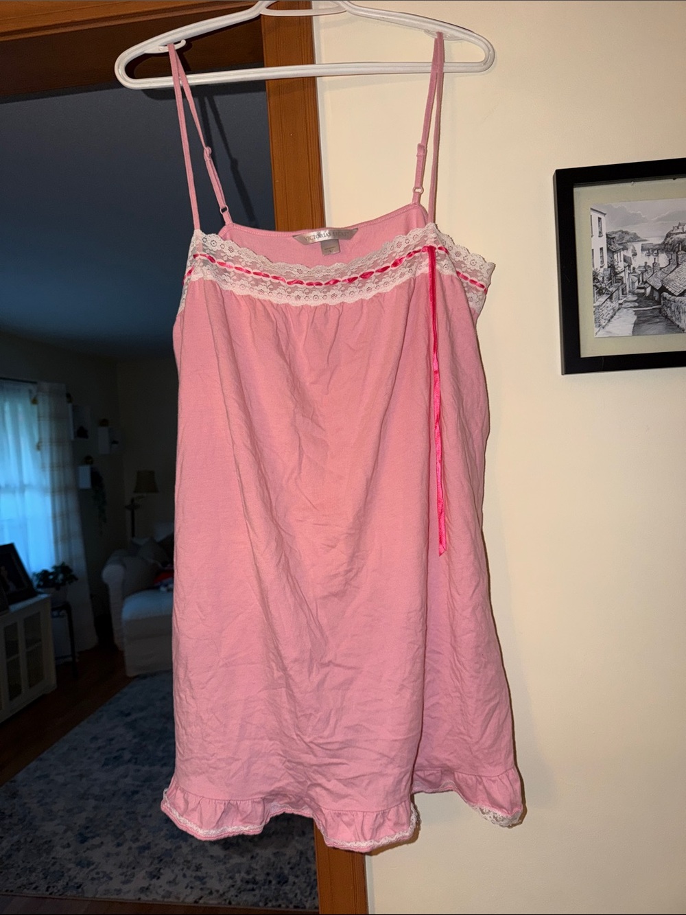 Y2K early 2000s Victoria’s Secret pink lace nightgown size large